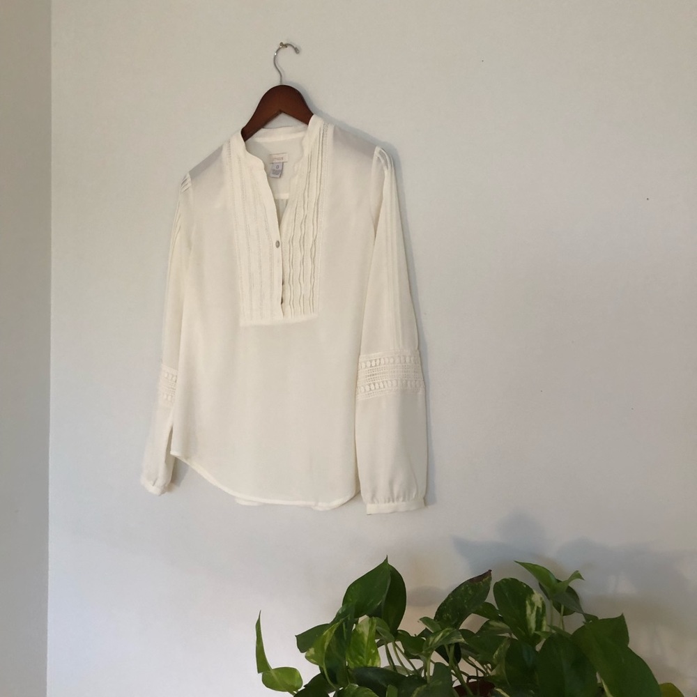 Cream Button-Up Blouse